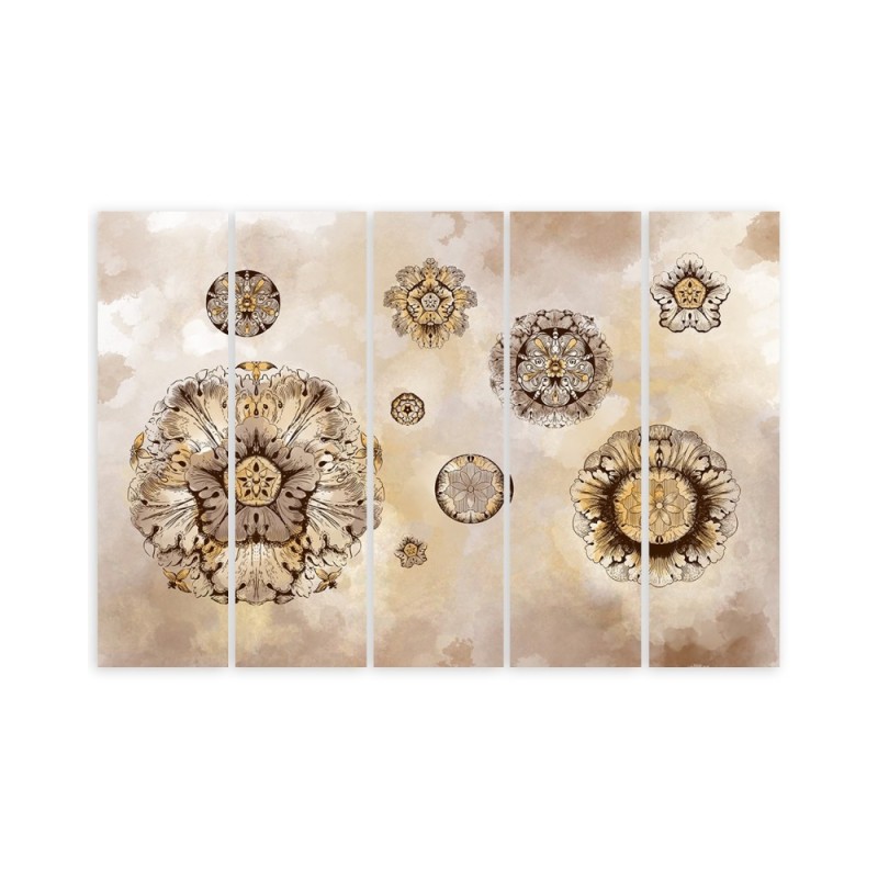 Leinwandbild - Florale geometrische Formen | Feeby