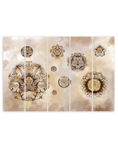 Leinwandbild - Florale geometrische Formen | Feeby