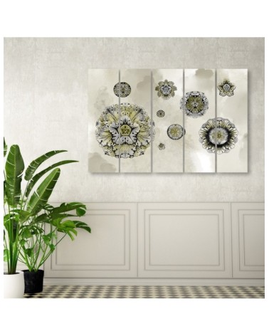Wandbild für Wohnzimmer - Florale geometrische Formen | Feeby