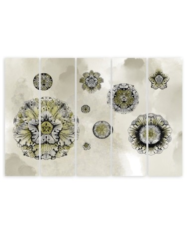 Wandbild für Wohnzimmer - Florale geometrische Formen | Feeby