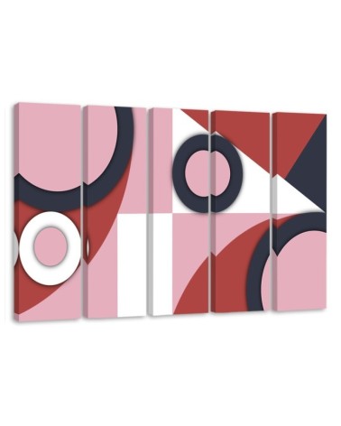 Pentaptic wall painting - Geometric shapes abstract | FEEBY