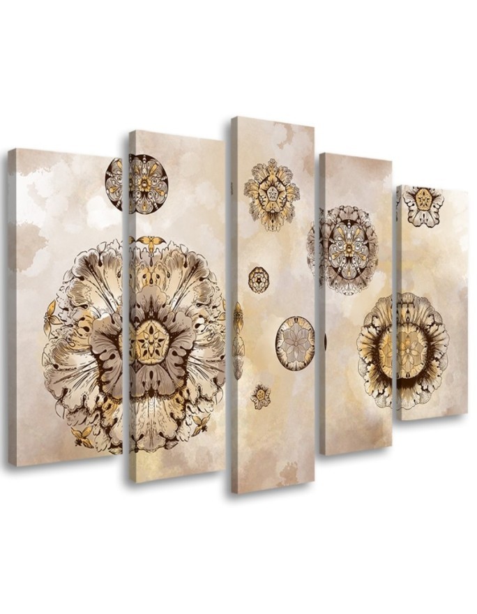 Leinwandbild - Florale geometrische Formen | Feeby