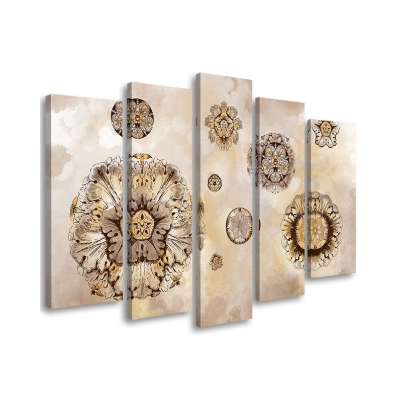 Leinwandbild - Florale geometrische Formen | Feeby