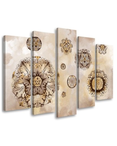 Leinwandbild - Florale geometrische Formen | Feeby