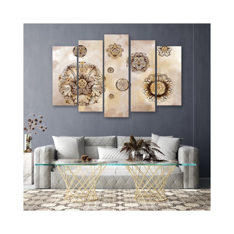 Leinwandbild - Florale geometrische Formen | Feeby
