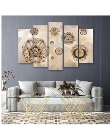 Leinwandbild - Florale geometrische Formen | Feeby