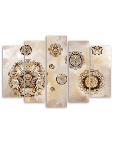 Leinwandbild - Florale geometrische Formen | Feeby