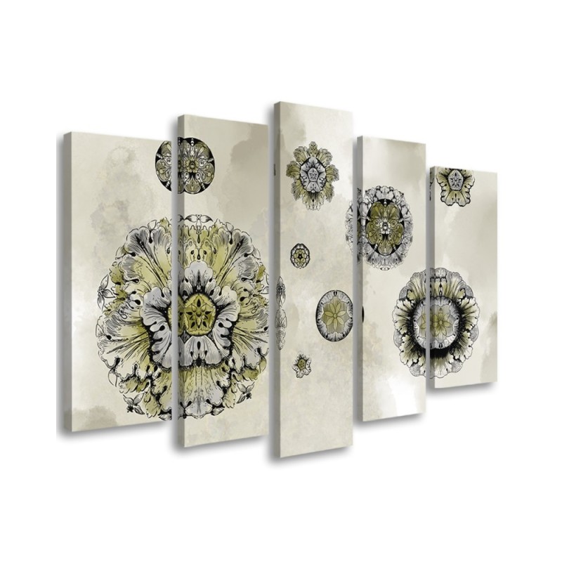 Bild auf Leinwand - Florale geometrische Formen | Feeby