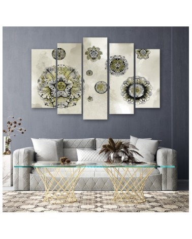 Bild auf Leinwand - Florale geometrische Formen | Feeby