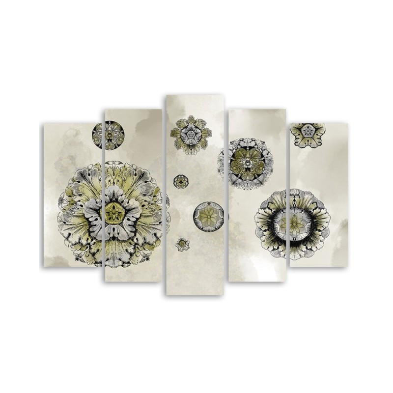 Bild auf Leinwand - Florale geometrische Formen | Feeby