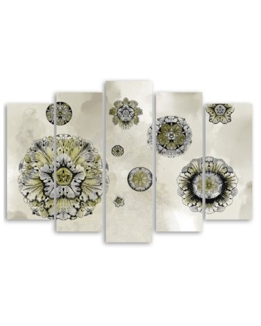 Bild auf Leinwand - Florale geometrische Formen | Feeby