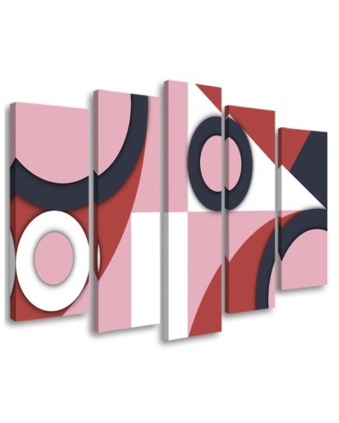 Pentaptic wall painting - Geometric shapes abstract | FEEBY