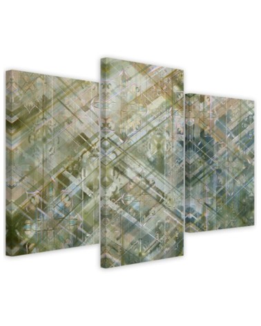 Triptych wall painting - Abstract geometric shapes | FEEBY