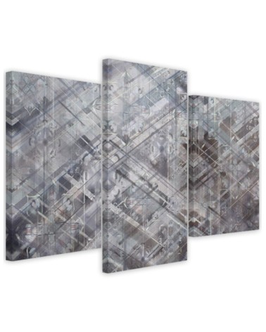 Triptych wall painting - Abstract geometric shapes | FEEBY