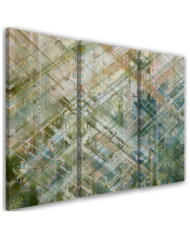 Triptych wall painting - Abstract geometric shapes | FEEBY