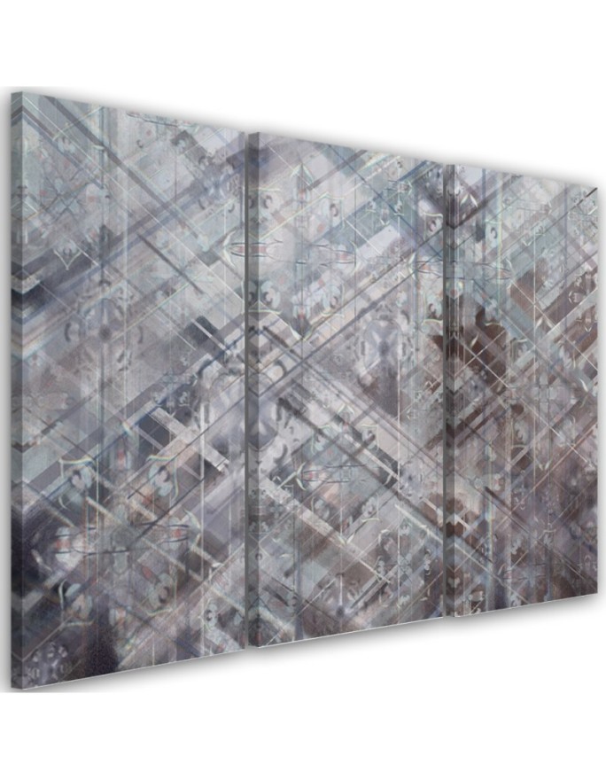 Triptych wall painting - Abstract geometric shapes | FEEBY