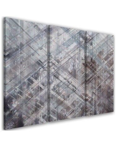 Triptych wall painting - Abstract geometric shapes | FEEBY