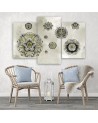 Canvas print triptych - Floral geometric shapes | FEEBY