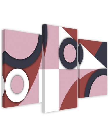 Canvas print for living room triptych - Geometric shapes abstract | FEEBY