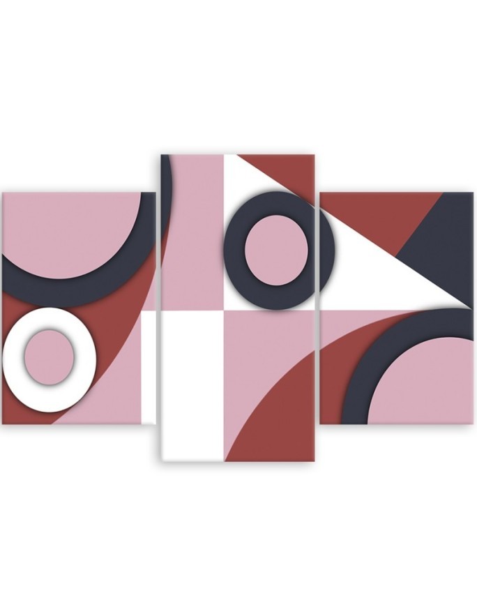 Canvas print for living room triptych - Geometric shapes abstract | FEEBY