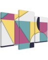 Modern Canvas painting 3 piece for living room - Geometric coloured shapes | FEEBY