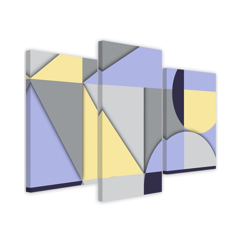 Stylish triptych paintings - Geometric shapes abstract | FEEBY