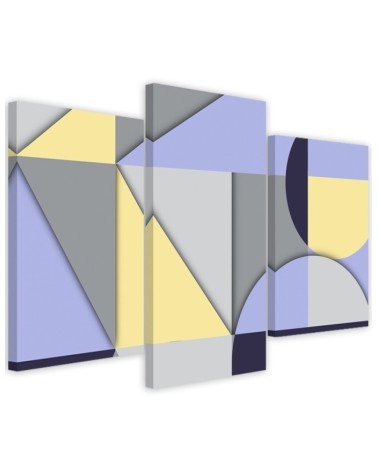 Stylish triptych paintings - Geometric shapes abstract | FEEBY
