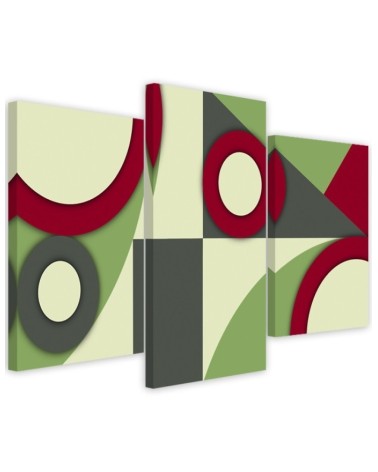Canvas print for wall 3 parts - Geometric shapes abstract | FEEBY