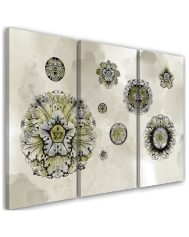 Triptych printed on canvas - Floral geometric shapes | FEEBY