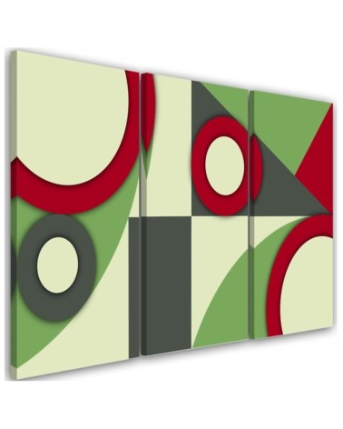 Canvas print for wall 3 parts - Geometric shapes abstract | FEEBY