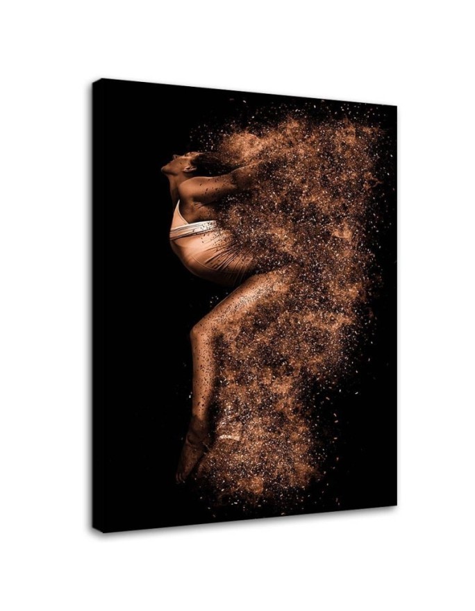 Bild auf Leinwand - Schöne Frau in Goldstaub | Feeby