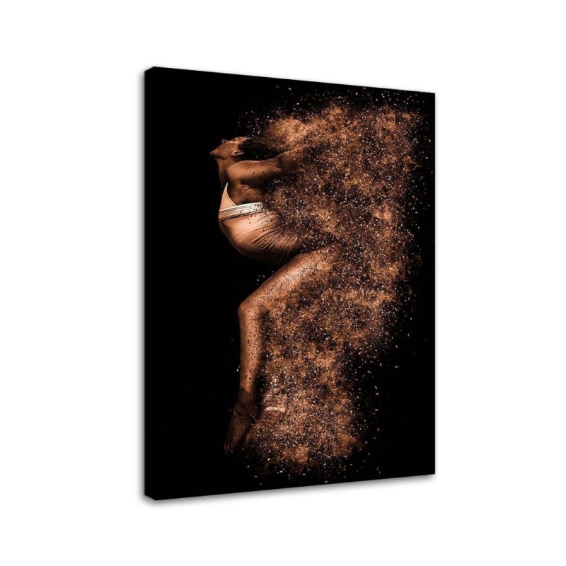Bild auf Leinwand - Schöne Frau in Goldstaub | Feeby