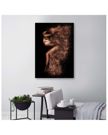 Bild auf Leinwand - Schöne Frau in Goldstaub | Feeby