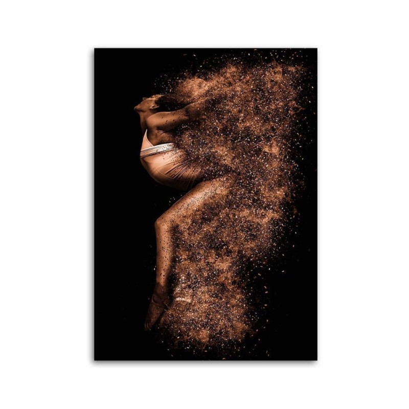 Bild auf Leinwand - Schöne Frau in Goldstaub | Feeby