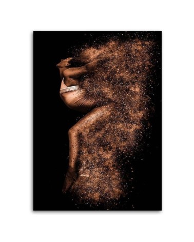 Bild auf Leinwand - Schöne Frau in Goldstaub | Feeby