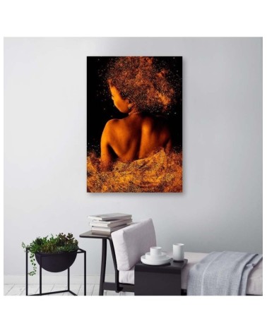 Leinwanddruck - Junge Frau in Goldstaub | Feeby