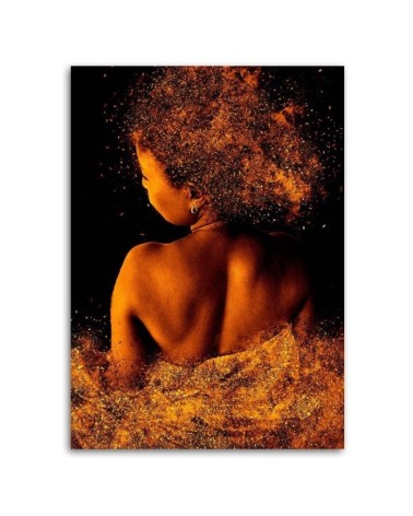 Leinwanddruck - Junge Frau in Goldstaub | Feeby