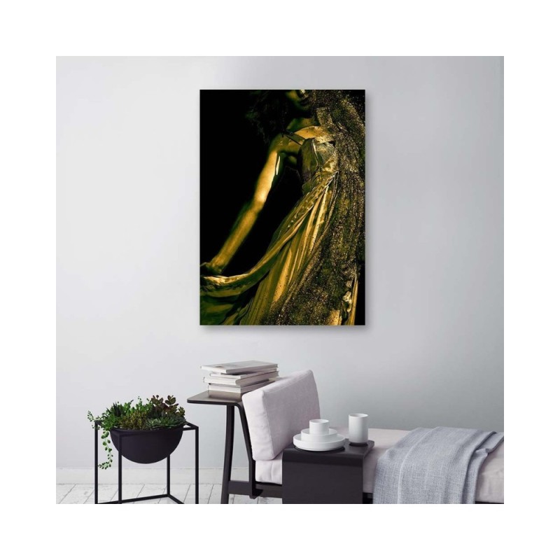 Leinwandbild - Frau im Goldstaub | Feeby