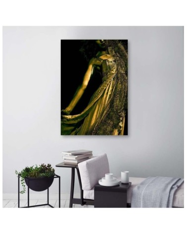 Leinwandbild - Frau im Goldstaub | Feeby