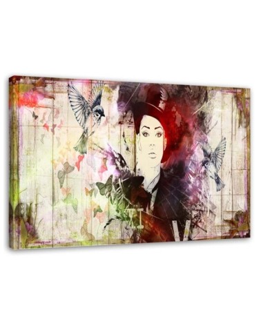 Canvas painting - Woman in a hat watercolour | FEEBY