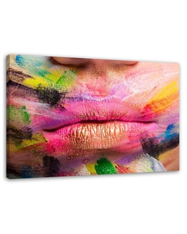 Printable bedroom Canvas prints - Coloured lips | FEEBY
