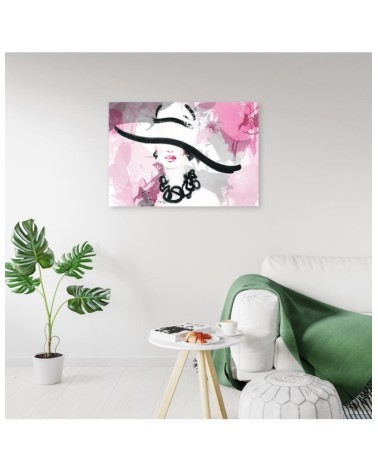 Modernes Wandbild - Glamour Frau mit Hut | Feeby