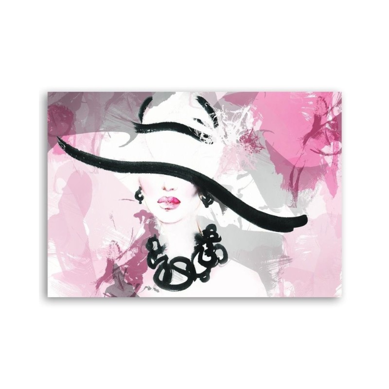 Modernes Wandbild - Glamour Frau mit Hut | Feeby