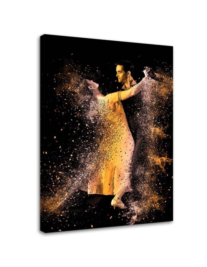 Bild auf Leinwand - Ein Paar tanzt im goldenen Staub | Feeby