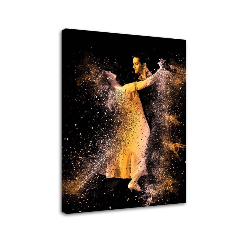 Bild auf Leinwand - Ein Paar tanzt im goldenen Staub | Feeby