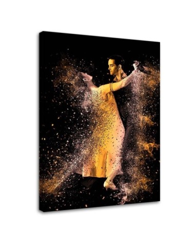 Modern paintings for bedroom - Couple dancing in gold dust | FEEBY
