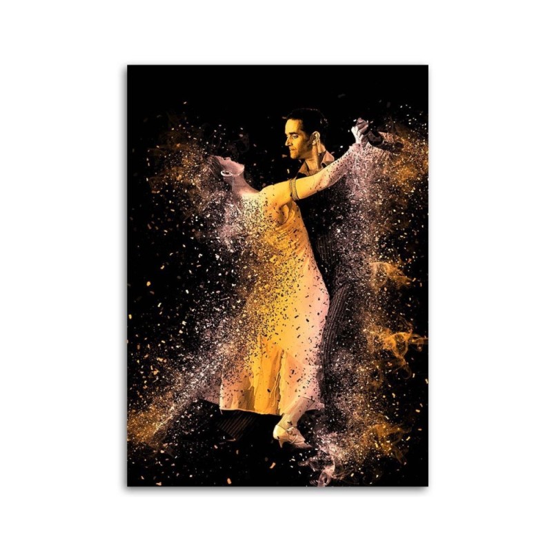 Bild auf Leinwand - Ein Paar tanzt im goldenen Staub | Feeby