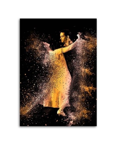 Bild auf Leinwand - Ein Paar tanzt im goldenen Staub | Feeby