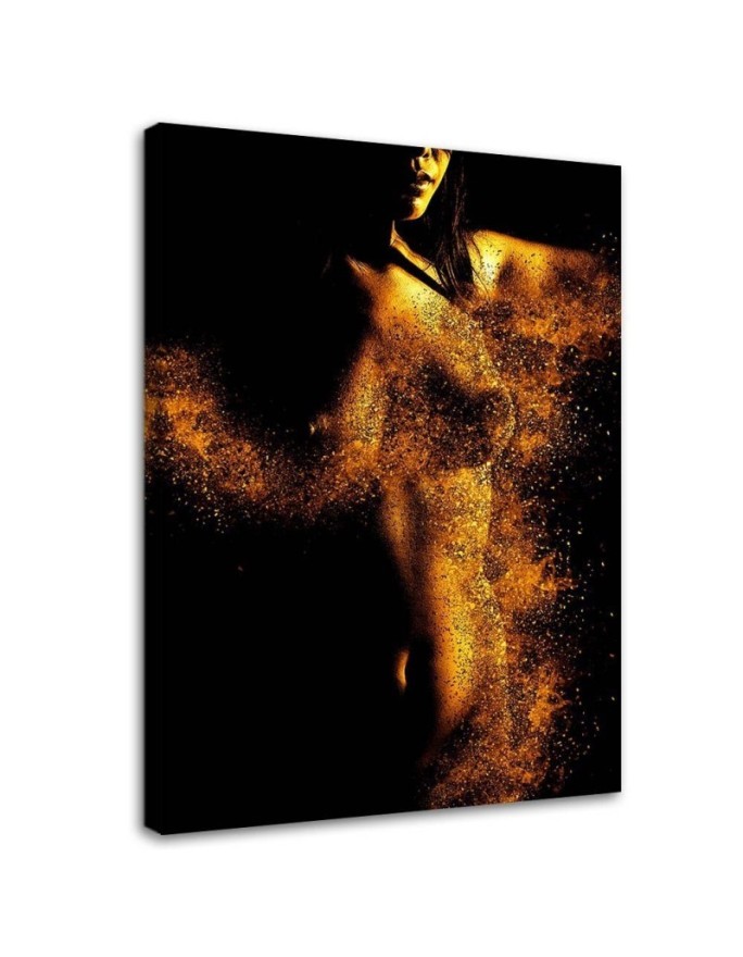 Canvas painting for bedroom - Sexy woman in gold dust | FEEBY