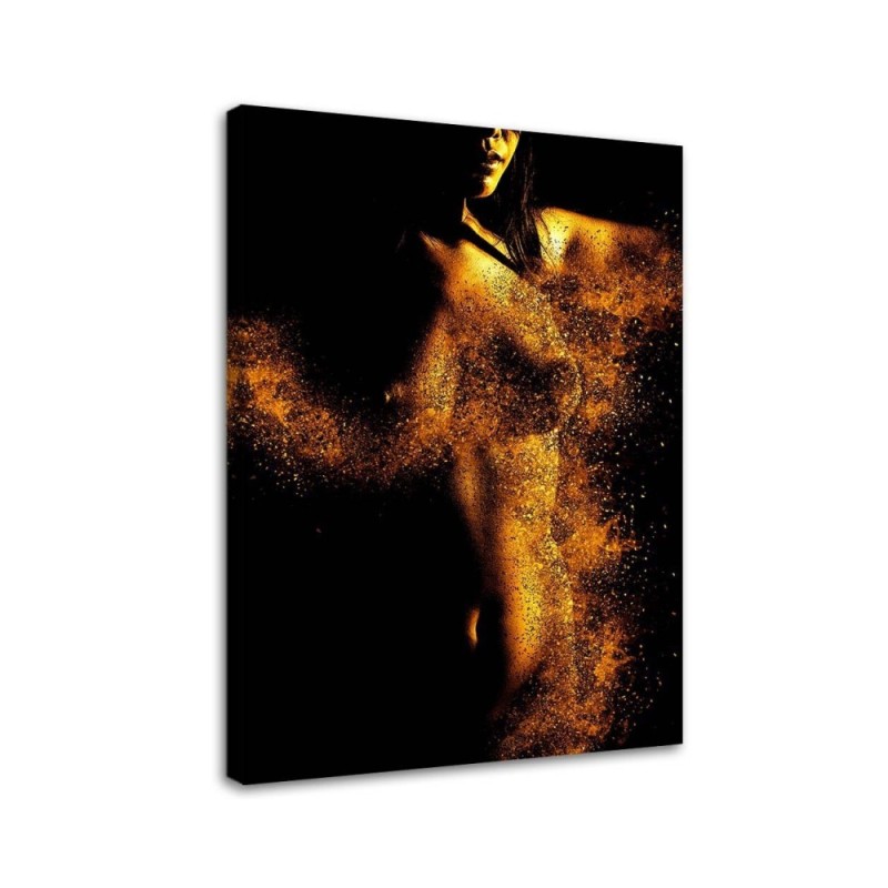 Leinwanddruck - Nacktheit in Goldstaub | Feeby